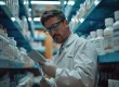 Hombre haciendo mantenimiento farmaceutico