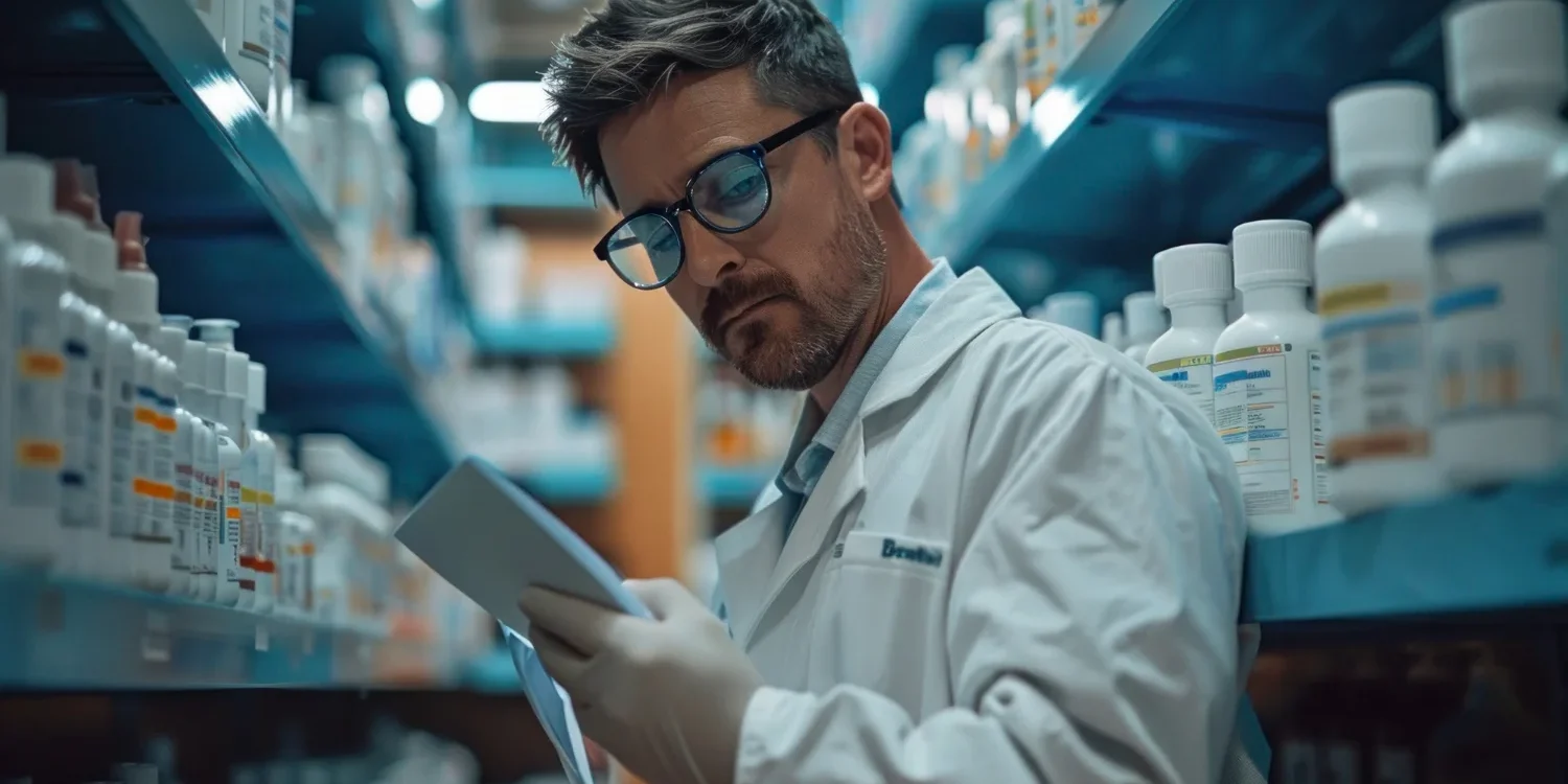 Hombre haciendo mantenimiento farmaceutico